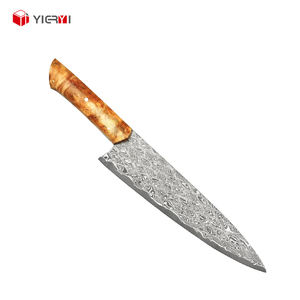 Nuovo 2025 Design 8 pollici giapponese damasco coltello da cucina con manico in sicomoro fatto a mano ad alto tenore di carbonio Vg10 coltello da Chef - Product Image 4