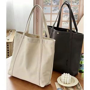 Original Design Eco Student Commuting Canvas Tote <b>Bag</b> Solid Color Versatile Reinforced Shoulder <b>Bag</b> Long Handle Custom Logo - Product Image 3