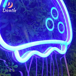 DIVATLAドロップシッピングクラゲカスタム5v家の装飾アクリルモダンアート電子LEDネオンサインライト