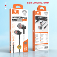 SOMIC TONE D13 Earphone Berkualitas Tinggi Terlaris 3.5mm Kabel Berkualitas Tinggi Handsfree Bass Earbud Headset IPX-4 Tahan Air Apt-X HD Universal