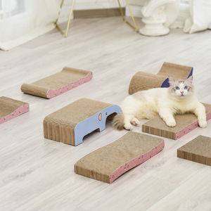 Cat <b>Scratching</b> Post And Bed Cartoon Whale Shape Corrugated Cardboard Cat Toy For Indoor Cats - Product Image 3