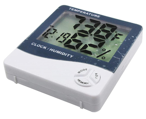 Hygromètre Thermomètre, Compteur de Température et d'Humidité, Réveil, Calendrier, Testeur Intérieur/Extérieur, Écran LCD Grand Format en Plastique - Product Image 5