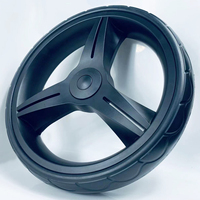 Roue de chariot à roulettes Nobby de 10 pouces, pneu en PU, dureté 70-75A, roue à rayons en plastique, jante en PP pour chariot à main