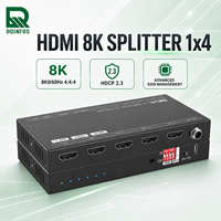 Répartiteur HDMI 2.1 48 Gbps 1 entrée 4 sorties 8K 60Hz compatible HDCP 2.3 et EDID pour Home Cinéma et Moniteur de Jeu