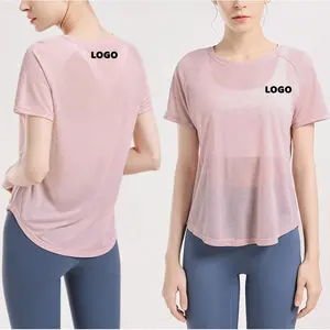 2023 Women's Summer Plus Size Activewear Loose Sports Top Lightweight Quick Dry Running T Shirt Cooldry Short Sleeves Gym Shirts