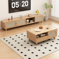 Meuble TV Rosegia en bois massif de noyer, style Shaker, simple et moderne, facile à assembler, pour salon, usage domestique, sur pied, écologique