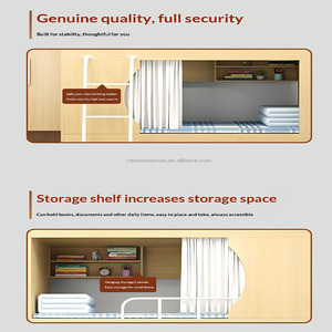 Lit superposé en bois robuste et moderne pour auberge, dortoir, hôpital, <span class=keywords><strong>logement</strong></span> étudiant - Product Image 5