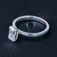 2023 Xingyue Hot Sale Moissanite Ring 2 Karaat Smaragd Gesneden Moissanite Ring D Kleur Edelsteen Ring Met 925 Zilver