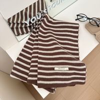 Châle Écharpe d'Hiver en Laine Mélangée Cachemire Synthétique, Longueur Personnalisable, Motif Rayé pour Hommes et Femmes