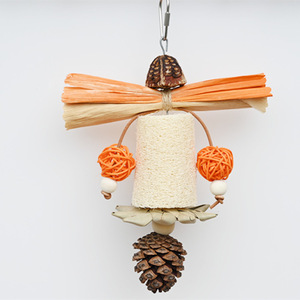 Giocattoli naturali per animali domestici luffa pappagalli gialli giocattoli per uccelli - Product Image 2
