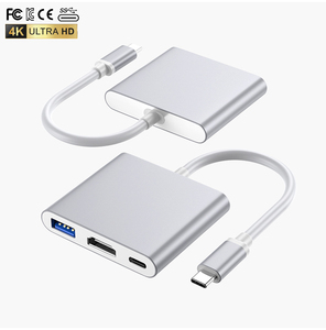 适用于笔记本电脑的3合1 <span class=keywords><strong>USB</strong></span> <span class=keywords><strong>C</strong></span>型集线器hdmi集线器分离器<span class=keywords><strong>USB</strong></span> 3.0 4k高清电视PD USB3.0适配器 - Product Image 4