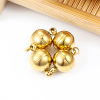Boucle magnétique en métal à boule ronde en acier inoxydable pour collier, bracelet, accessoires de fabrication de bijoux