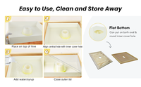 CHINABEES Mangeoire à abeilles transparente avec couvercle de 6 L, mangeoire carrée pour ruche à 10 cadres, fontaine à sucre pour abeilles, équipement d'apiculture