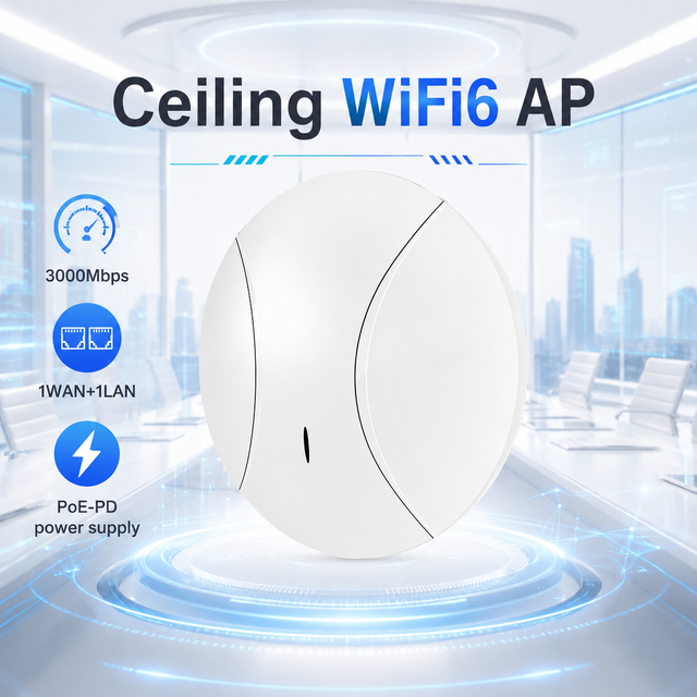 Ceiling WiFi-6 AP Gigabit Dual Band PoE Ceiling WiFi Access Point OpenWrt 1WAN+1LAN Mesh Router Enterprise Ceiling Wireless AP