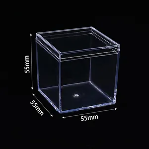 2 Zoll Viereckige transparente Geschenkbox kleine Acryl-Schmackwürfelbox mit Deckel