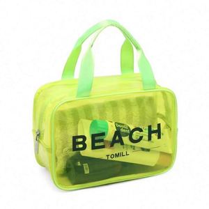 Sac de voyage transparent personnalisé avec logo imprimé, grand sac de rangement en PVC transparent pour la piscine et la plage - Product Image 1