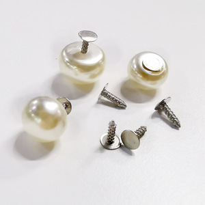 Flat Pearl Rivets 8-12mm High Gloss <b>Plastic</b> Resin For Clothing Decoration - Product Image 3