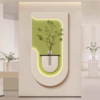 Peinture décorative 3D LED en gros d'usine, art mural Wabi-Sabi avec nature morte végétale, décor en relief rétroéclairé, supporte les lots mixtes
