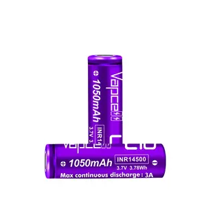 Vapcell l10 a14500 1050mah 3a סוללת ליתיום יון 3.7v 1050mah aa ליתיום יון תא סוללה aa 14500 סוללת aa