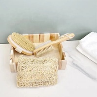 Ensemble de soins corporels 4 pièces pour le bain : Éponge exfoliante, Brosse de douche, Éponge loofah, Masseur de pieds, Pierre ponce – Écologique et Tendance