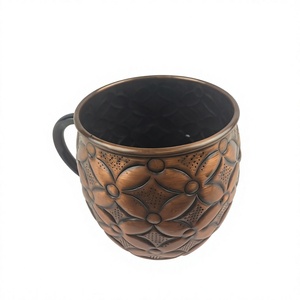 Floral Design Antique Copper Carbon Steel Eco-friendly Dishwasher <b>Microwave</b> Safe Travel Mugs Farmhouse Country Style Keeps - Product Image 2