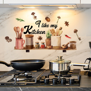 Vinilo Decorativo Autoadhesivo Removible de PVC para Cocina con Diseño de Champiñones y Pimientos - Product Image 4