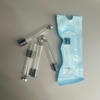 Cartouche en verre vide de 3 ml en gros, flacon cassette stérile avec bouchon en caoutchouc anti-fuite à base noire, logo personnalisé OEM