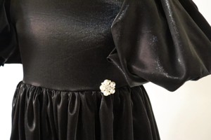 D31188B Abito Nero Retrò ed <span class=keywords><strong>Elegante</strong></span> con Maniche a Lanterna, <span class=keywords><strong>Vestito</strong></span> da Damigella - Product Image 6