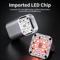 Lampe d'avertissement LED à trois couleurs avec coque métallique gravée, indicateur lumineux en cristal, alarme sonore et visuelle pour équipement CNC, 24V