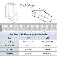 Conception de logo personnalisé Fashion 15-20mmhg 20-30mmhg Chaussettes colorées à compression du genou pour les femmes infirmières