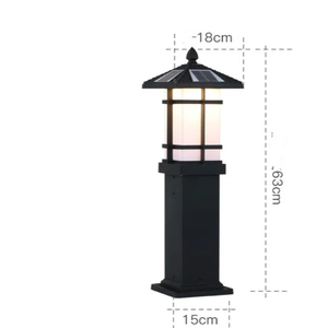 Lámpara de poste solar LED Lámpara de tapa de poste de valla Patrones de funcionamiento Guilloche Pilar regulable Columna de luz <span class=keywords><strong>Pedestal</strong></span> Linterna - Product Image 6