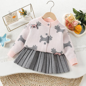 ชุดถัก2ชิ้นสำหรับเด็กผู้หญิงสไตล์เกาหลีใหม่2025ตกแต่งโบว์และกระโปรง<span class=keywords><strong>เค้ก</strong></span>ชั้นสไตล์น่ารัก - Product Image 2