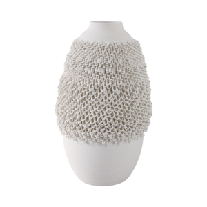 Vaso in Ceramica Ovale 3D Texturizzato, Decorazione Moderna per Soggiorno, Ufficio e Tavolo - Product Image 4