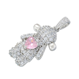 Jinyuan 13*28mm Pendentif en or 18 carats avec cœur en zircon cubique coloré pour garçon et fille - Product Image 4
