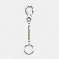 Porte-clés en forme de 8 avec clip à ressort en alliage de zinc, attache auto-agrippante et chaîne serpent, ensemble de trois pièces, style moderne et minimaliste pour bagages