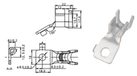 Bornes à sertir en laiton étamé pour l'électricité automobile ZHONGZHI ST0898B-8-35, borne à anneau de terre pour fils de 35 à 40 mm