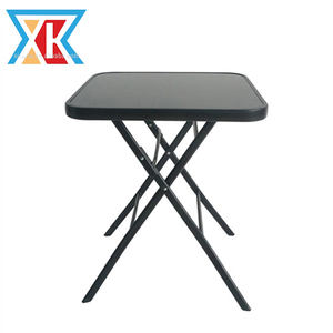 Mesa Plegable Cuadrada de Vidrio Negro - Product Image 4