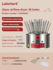 Sécheur à flux d'air en verre Labshark pour <span class=keywords><strong>laboratoire</strong></span>, pour tube, fiole, bécher, équipement de séchage à l'humidité en acier inoxydable, fabriqué en Chine continentale - Product Image 6