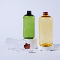 Vente en gros 350ml 400ml 500ml Bouteille de jus en plastique de forme ronde Bouteille PET Récipient transparent personnalisé