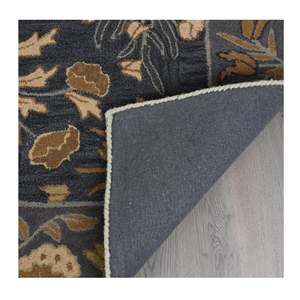 Tapis persan de luxe moderne fait à la main Adeline Floral Design Beige Bleu Tulipes Laine artisanale traditionnelle Lavable pour le sol de la maison - Product Image 5