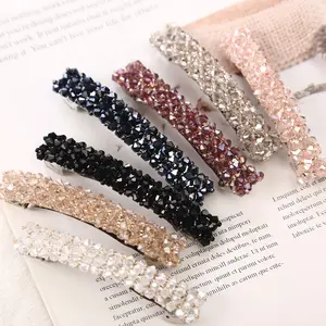 Ins Venda Quente Versão Coreana Exquisite Crystal Hair Clip Spring Clips Para Meninas Hair Pin Hair Accessories