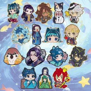 50 modèles de badges en émail 2026, best-sellers, motifs animaux, chat noir, musique, café, logo rond, anime, en stock entrepôt, vente en gros - Product Image 4