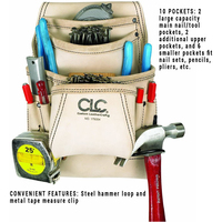 179354 sac à ongles et à outils de charpentier grain supérieur inversé 10 poches usage quotidien grande capacité sacs à outils durables polyvalents