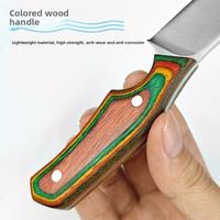 Couteau à lame fixe pleine longueur avec manche en bois coloré, style mongol, pour utilisation extérieure, camping, découpe de viande et de fruits, directement de l'usine