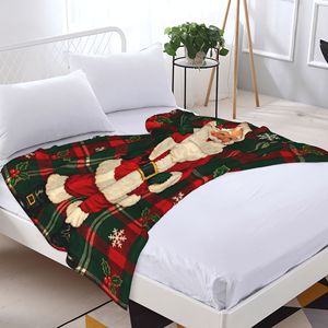 Couverture de Noël en flanelle à carreaux, douce, confortable et chaude, 50x60 pouces, pour lit, canapé, cadeau de Noël, hiver - Product Image 2