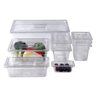 Poêle pleine grandeur 1/1 1/2 1/3 1/6 1/9 Gn Poêle en plastique transparent en polycarbonate Stockage Transport Pc Gastronorm Food Pan
