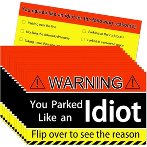 Tarjetas de Visita Personalizadas Impermeables con la Frase 'Te Estacionaste Como un Idiota', Tarjetas de Violación de Estacionamiento - Regalo Divertido para Idiotas al Volante - Product Image 1
