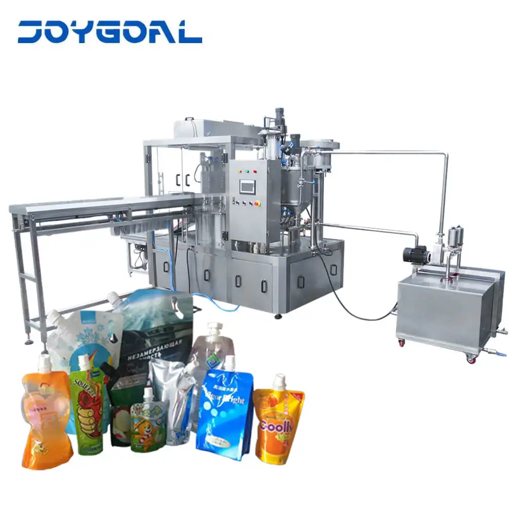 Machine automatique de remplissage et de capsulage de sachets doypack ZLD-4A 4 buses pour eau lait fruit mangue jus confiture pâte