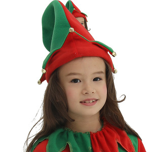 Costume d'elfe de Noël pour enfants, rouge et vert, en polyester, tenue de performance, tenue de fête - Product Image 4