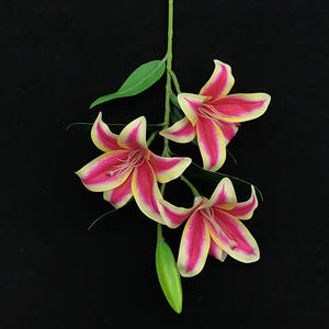 3D feel Film 3 testa di simulazione singolo giglio della valle all'ingrosso matrimonio casa artificiale <span class=keywords><strong>fiore</strong></span> di ninfea - Product Image 5